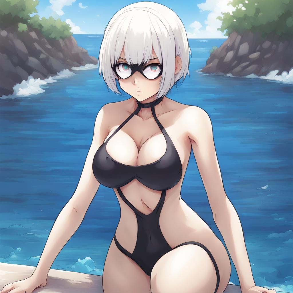 Anime Style 2B Pinup in Swimsuit