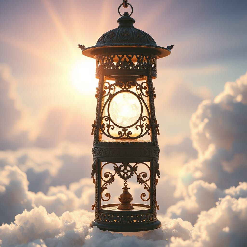 Bioluminescent Lantern with Intricate Details