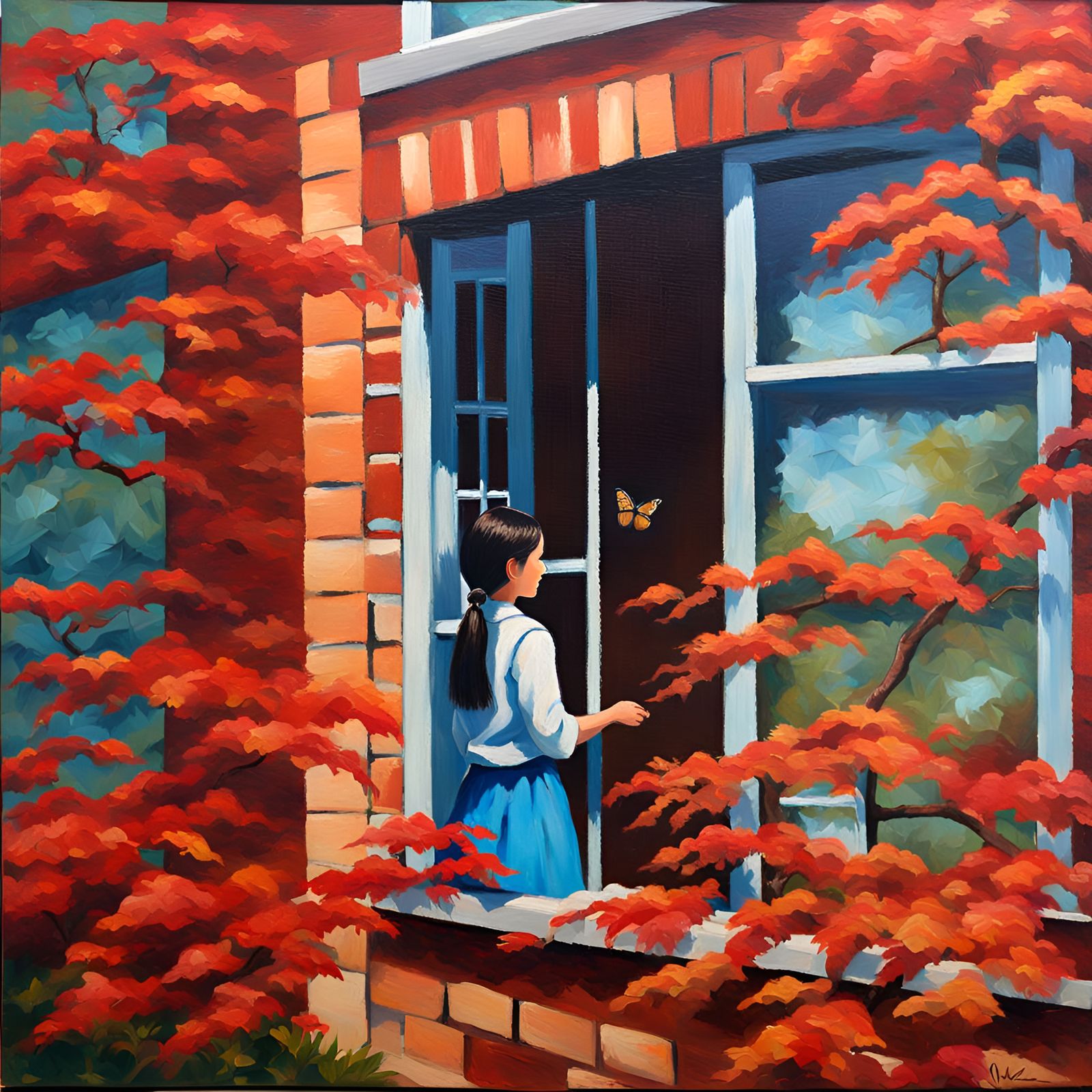 Neo-Impressionist Butterfly by Brick House Painting