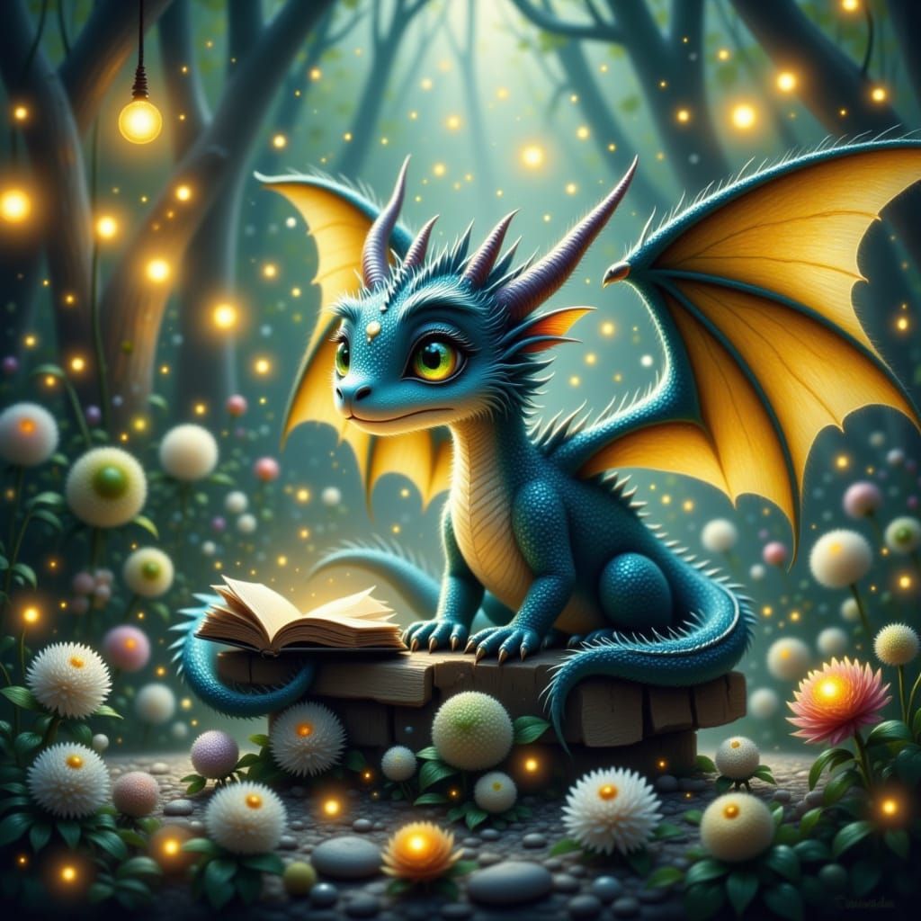 Whimsical Dragon with Majestic Wings