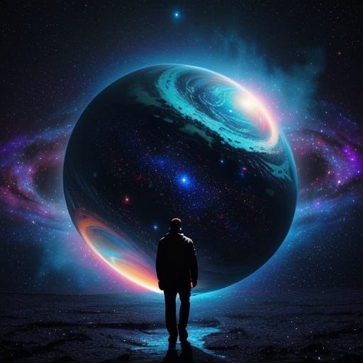 Cosmic Walker: A Surreal Journey Through Space