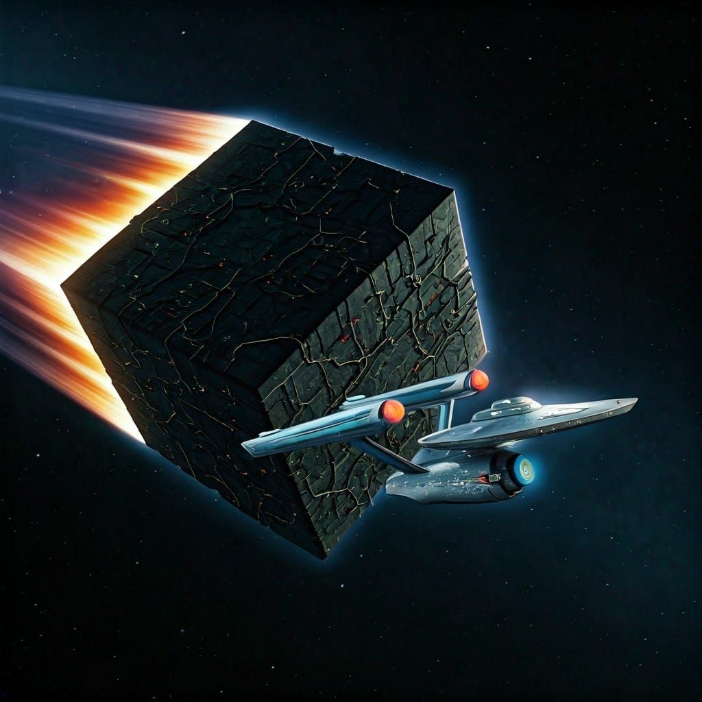 Massive Borg Cube Propels Through Space at High Warp Speed
