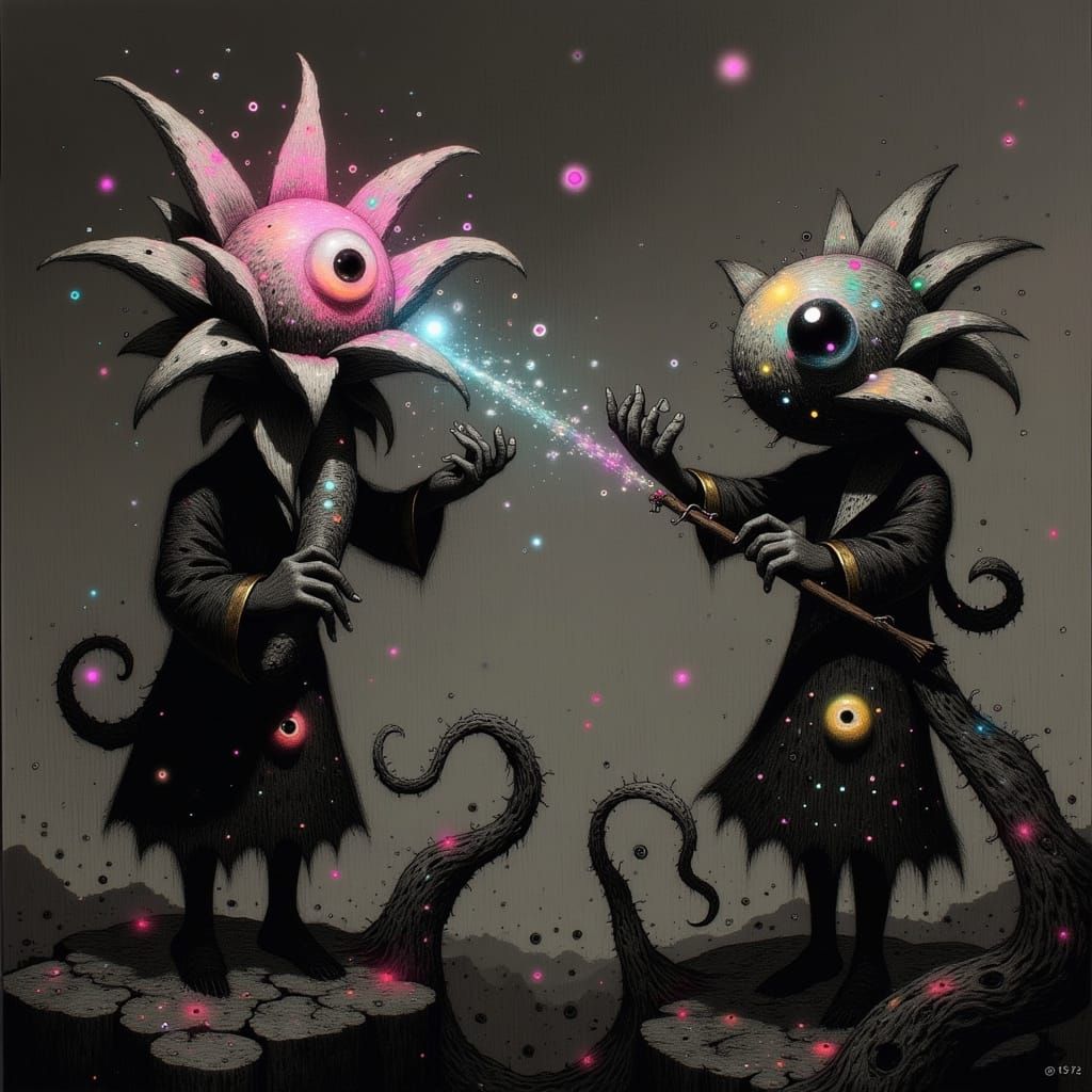 Ethereal Fury: Dark Fantasy Battle of Twisted Flower Element...