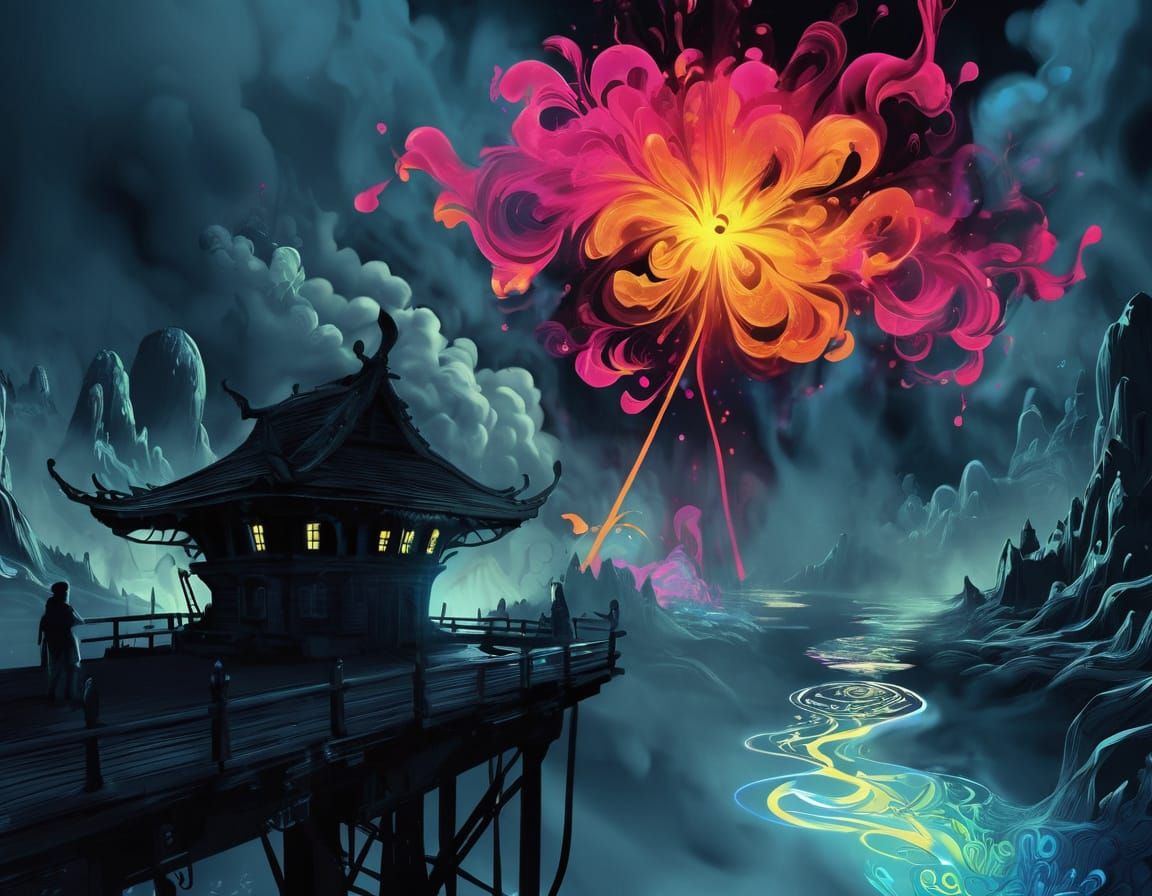 Psychedelic Fairy of Light in UV Neon Colors