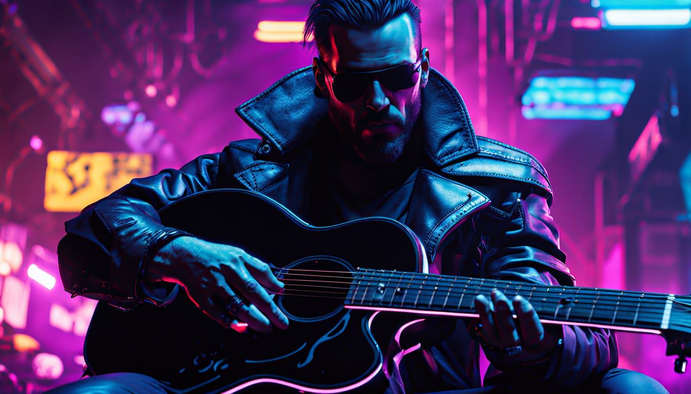 Cyberpunk Vader Punisher Shreds with Silverhand