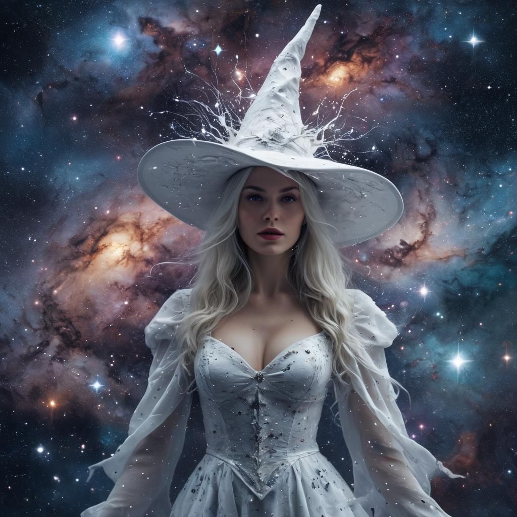 White Witch in Universe, Digital Art Masterpiece