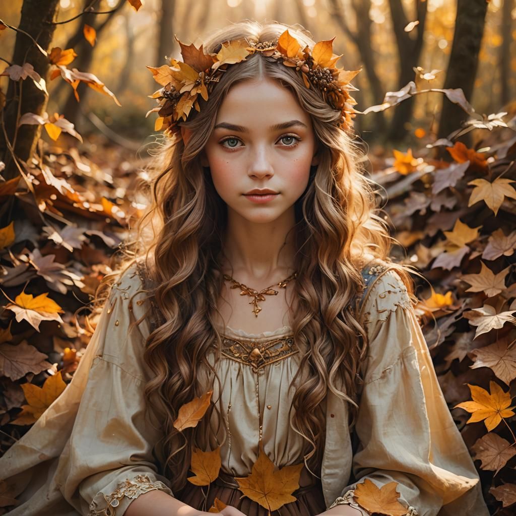 Autumn Fae Portrait in Ethereal Style