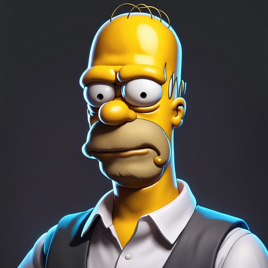 Hyperdetailed Portrait of Homer Simpson