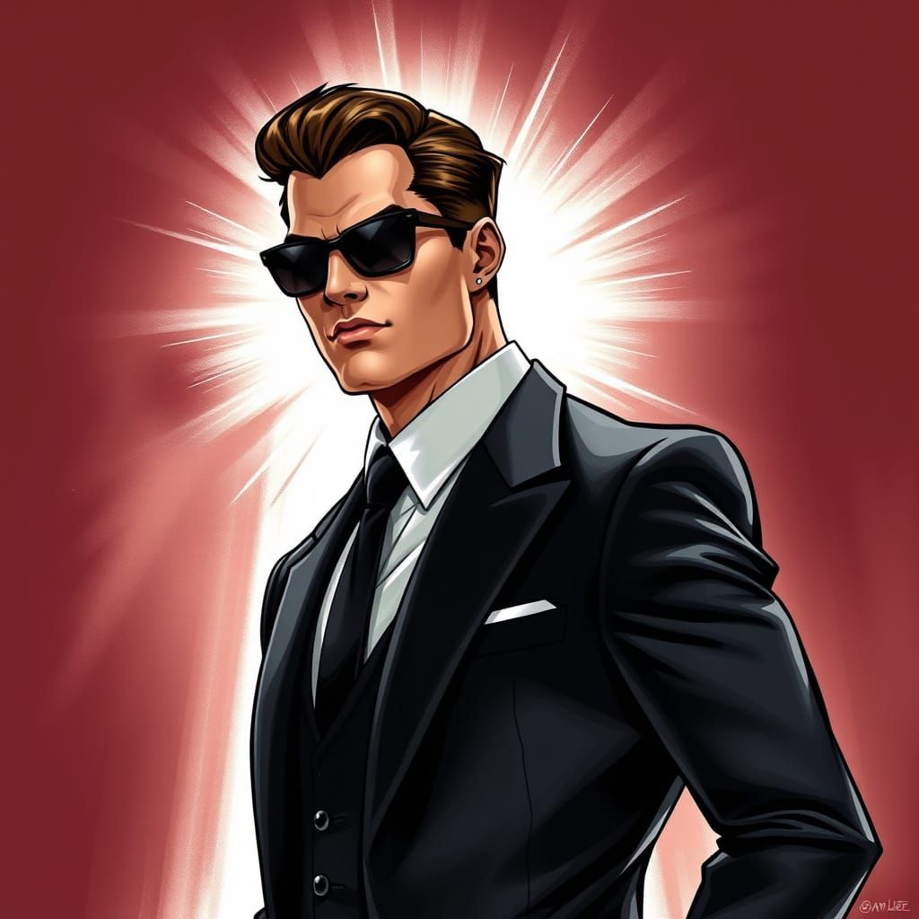 Confident Special Agent in a Dark Suit