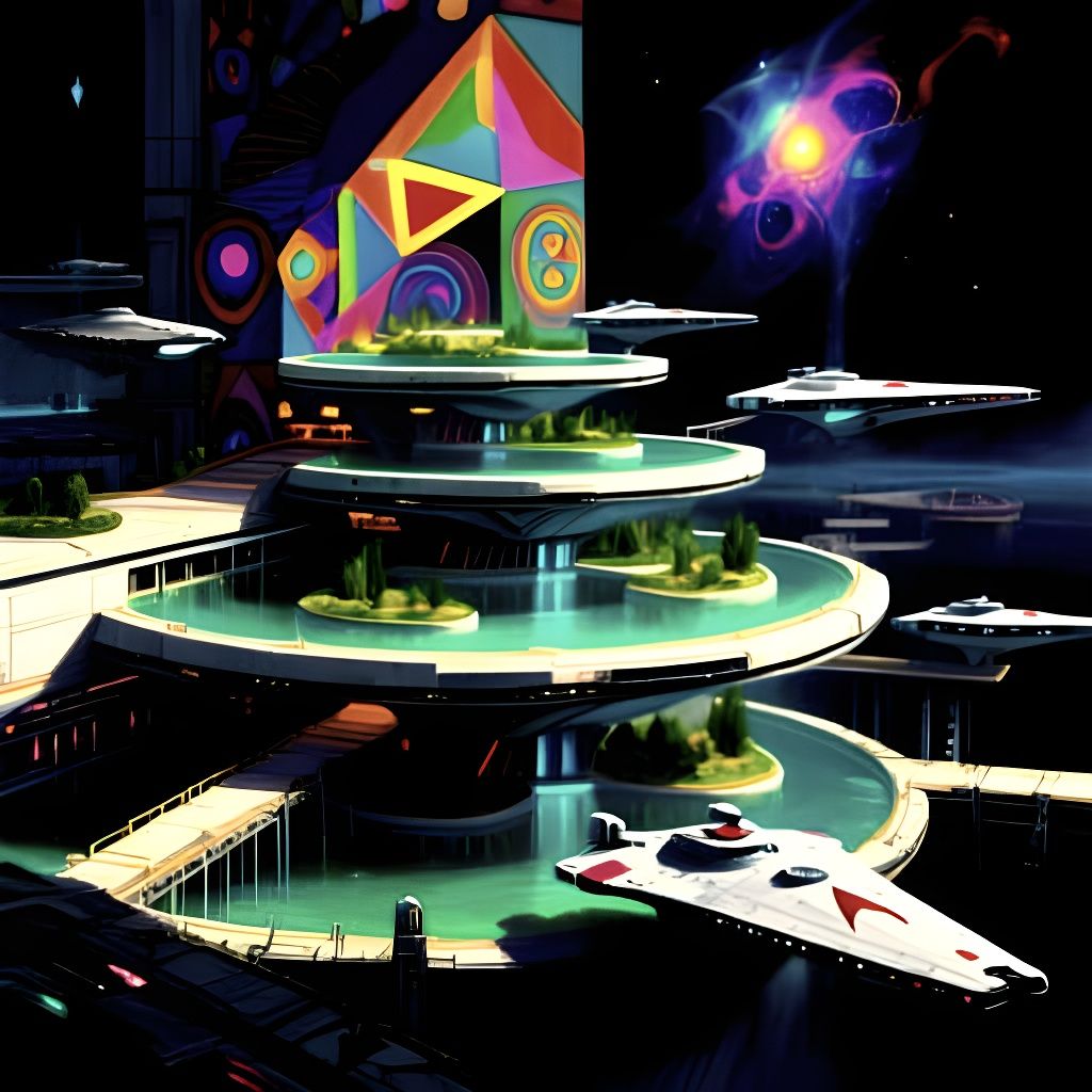 Star Trek Space Dock Oasis with Tiered Levels