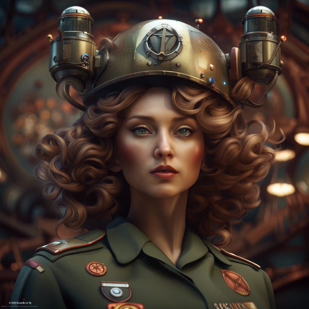 Robots Admire Goddess Statues in Detailed Matte Painting