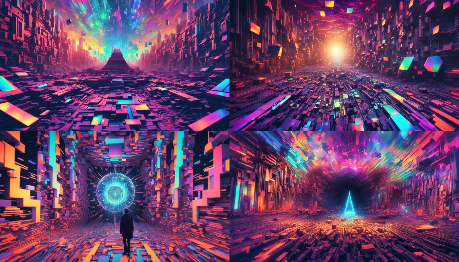 Psychedelic Glitchcore Mark of Destruction in Holographic St...