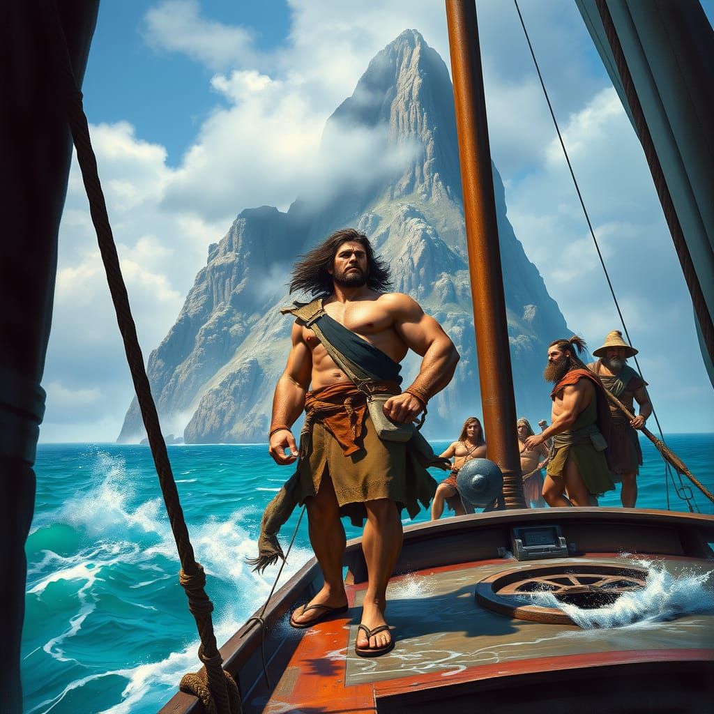 Heroic Greek Explorer Navigates to Mysterious Island