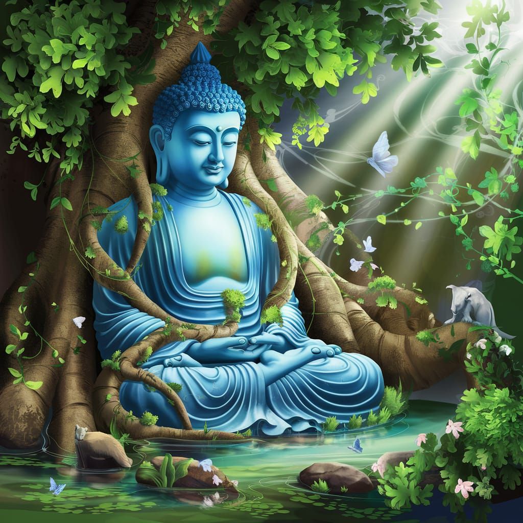 Buddha in Harmony with Nature: A Serene Meditation