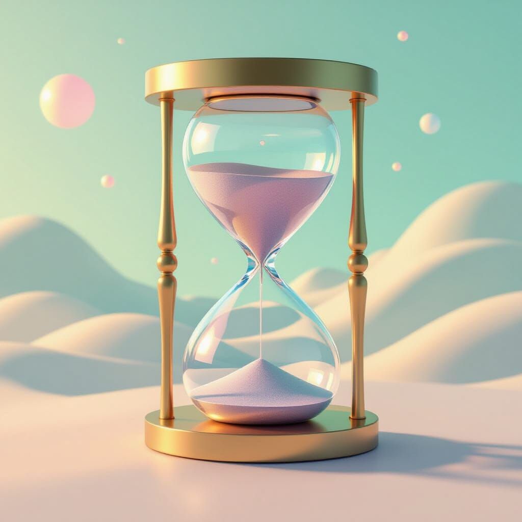 Ethereal Sand Clock in Pastel Gradients