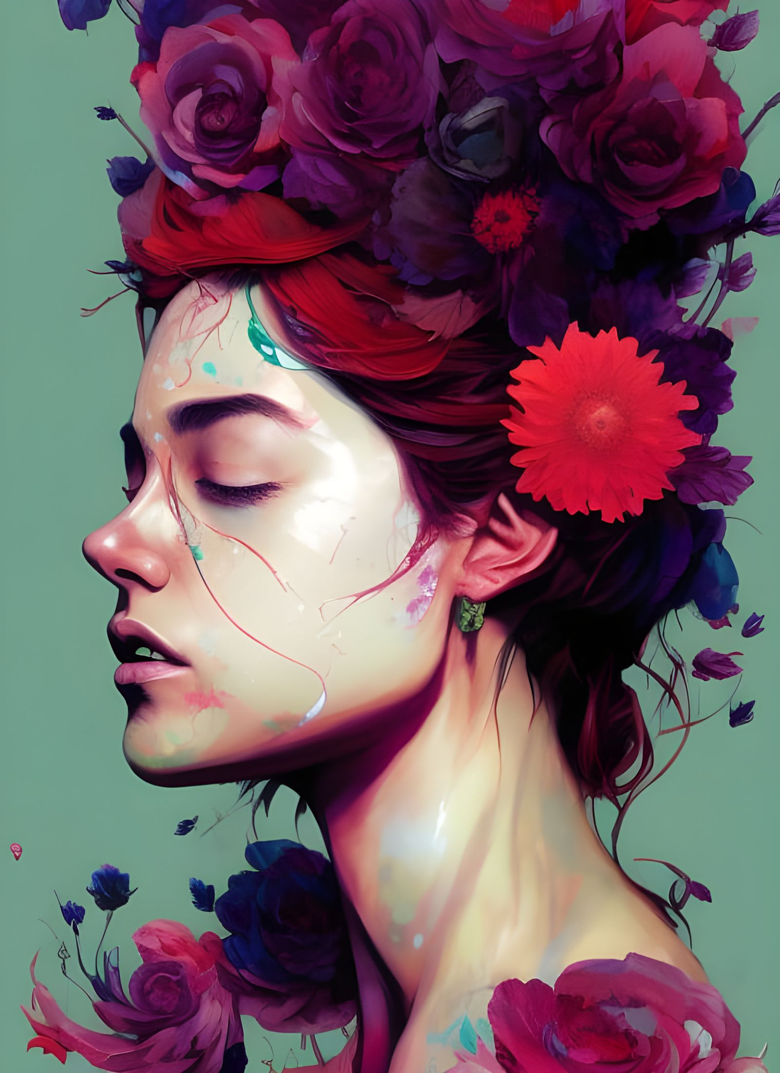 The Last of Us Clicker Flower Zombie in Composite Art