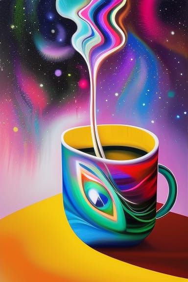 Surreal Night Cafe Dreamscape in Expressionist Style