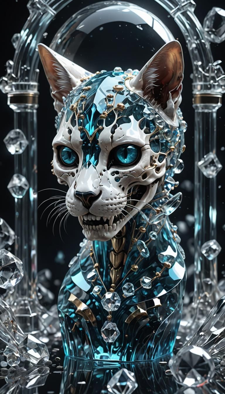 Crystal Glass Cat Goddess in Unreal Engine 5