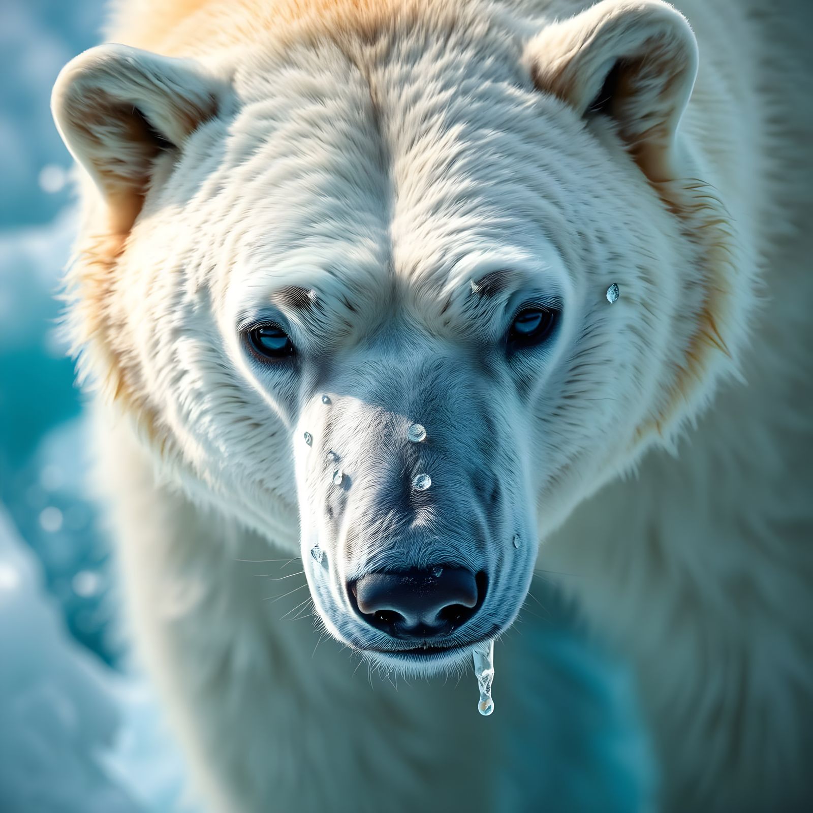 Majestic Polar Bear in Vibrant Arctic Landscape