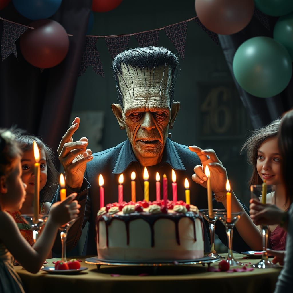 Frankenstein's Monster Birthday Party Photo Realistic