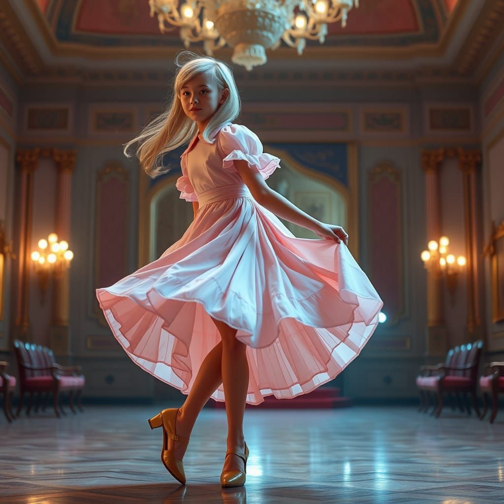Boy Dancing in Babydoll Dress, Cinematic Lighting