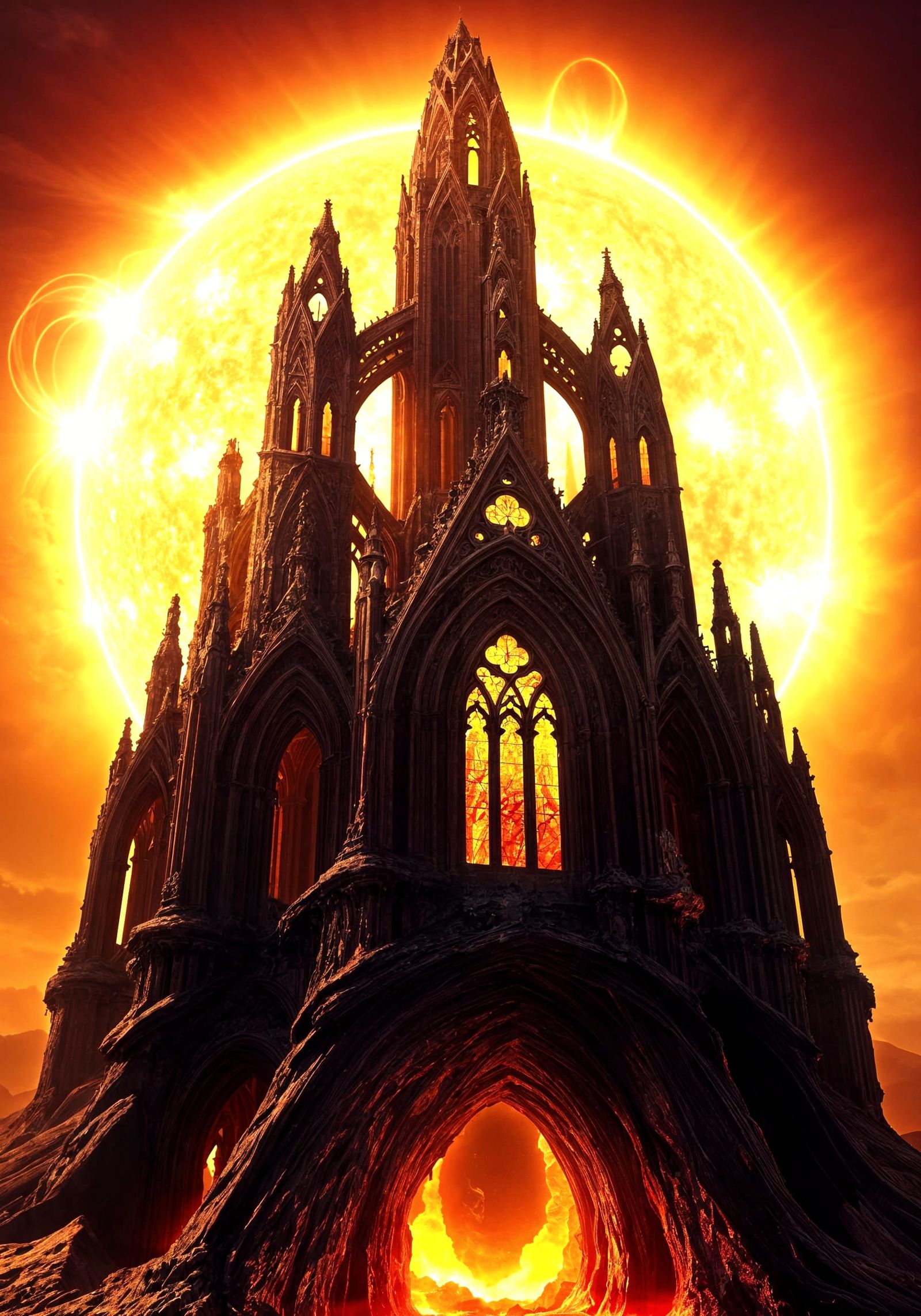 Lava Cathedral: Gothic Architecture on the Sun