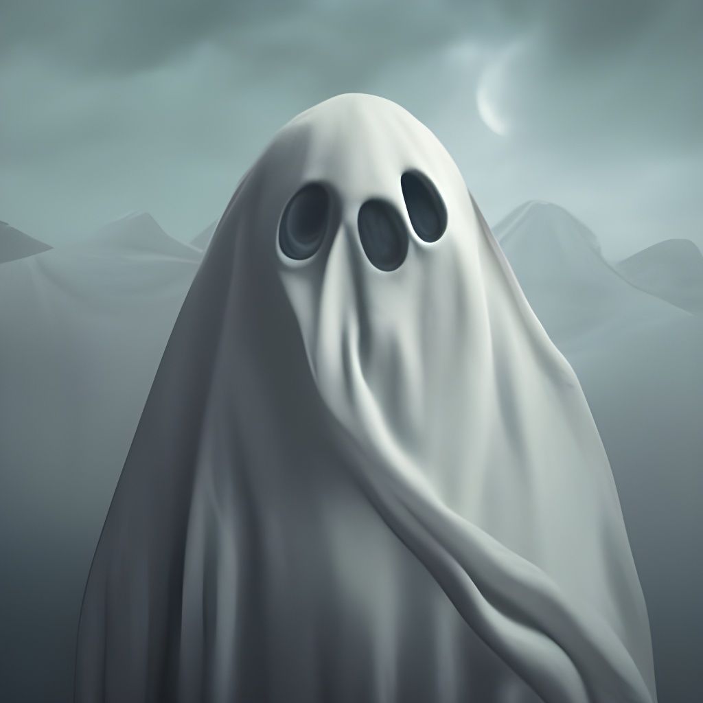 Creepy Ghost Rides Adorable Spirit Animal