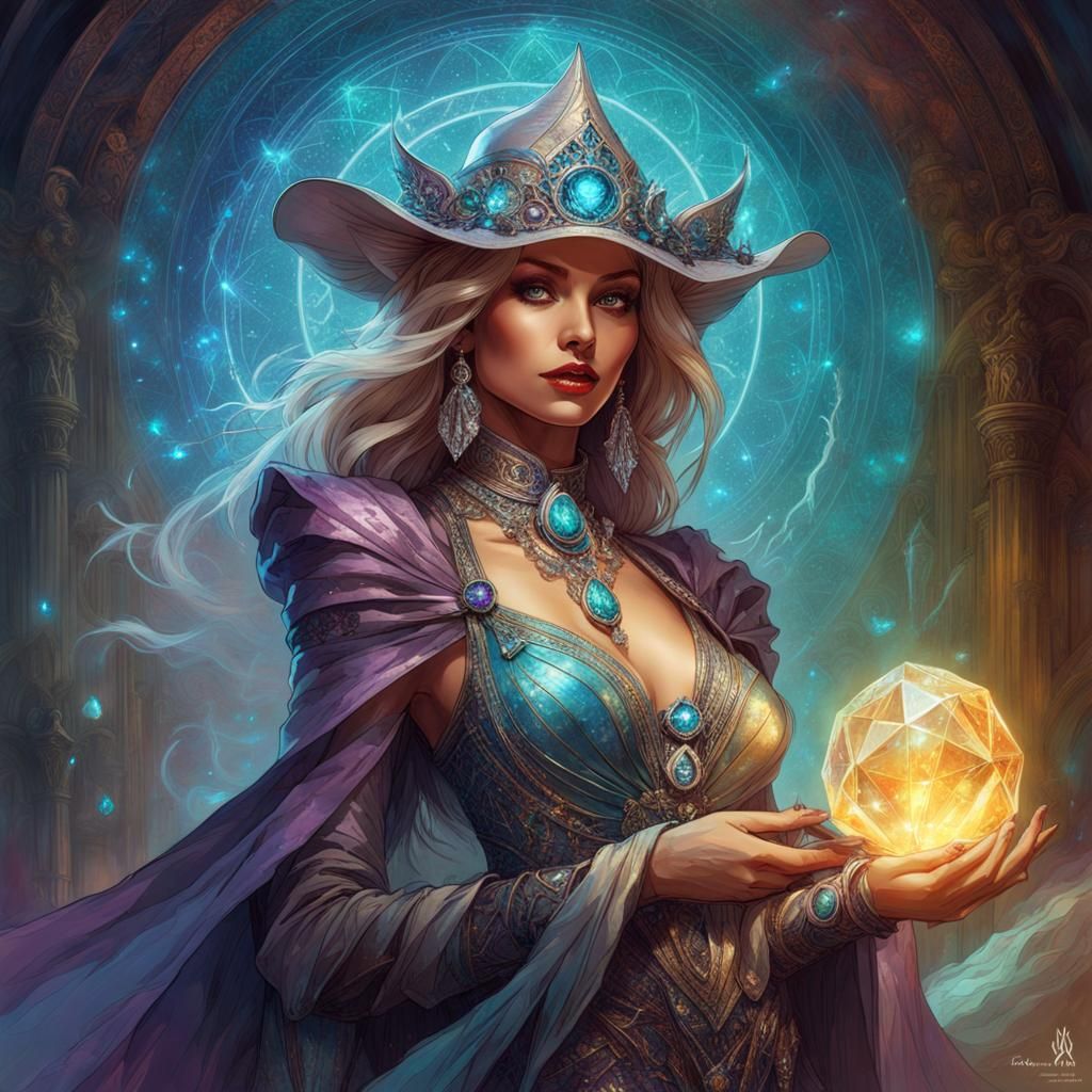 Ethereal Gem Sorceress in Crystalline Realm