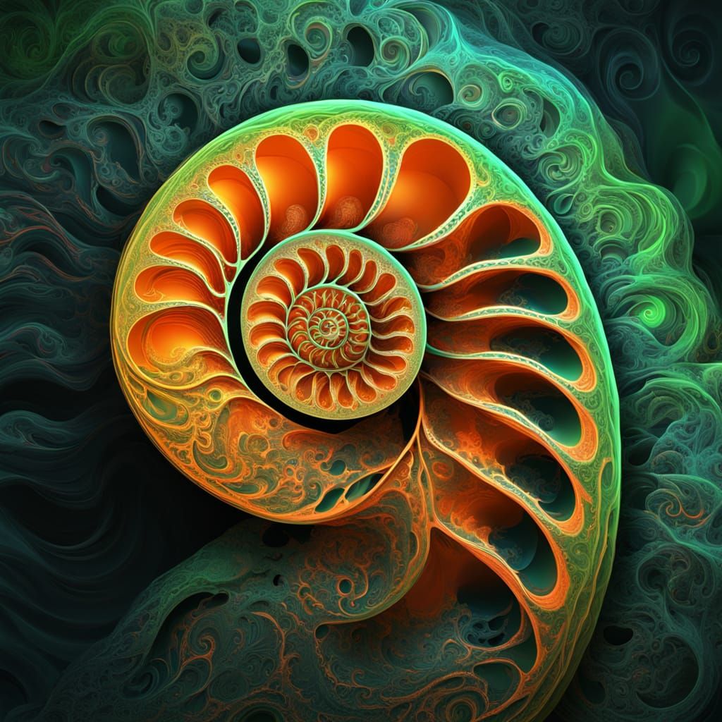 Huge lacy nautilus fossil