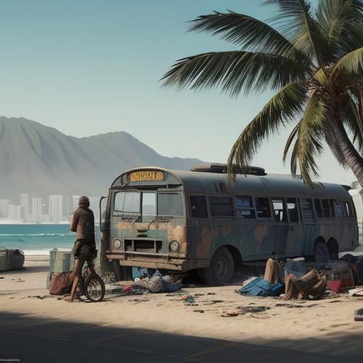 Dystopian Molly McIntire in Honolulu: Matte Painting