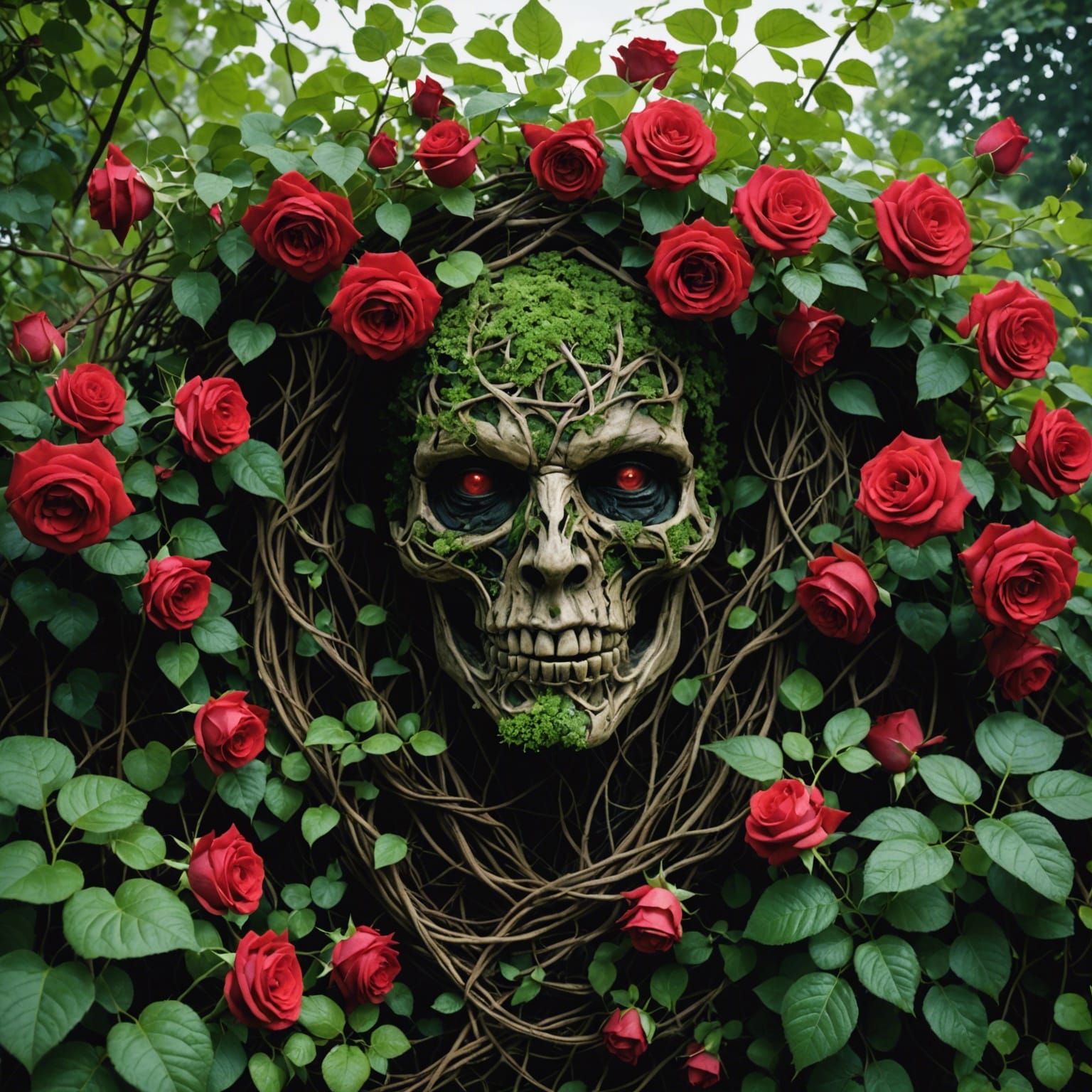 Overgrown Earth Dominated by Evil Rose Vines