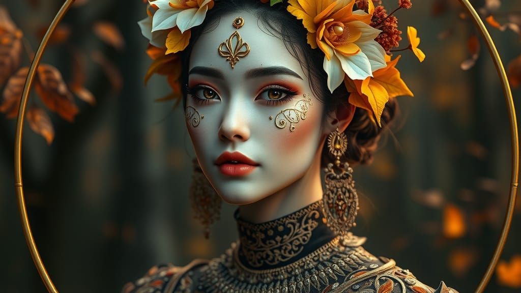 Autumn Goddess in Golden Splendor
