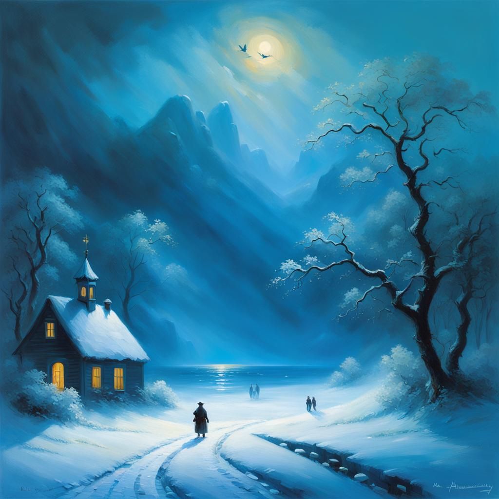 Winter's Whisper: African American Figure in Romantic Style