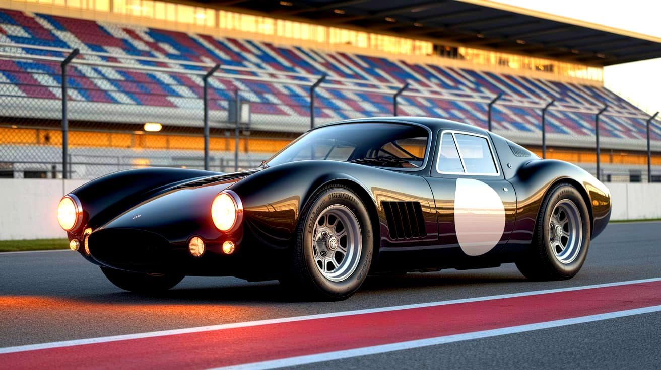 Retro-Modern Sports Car in Comic Book Art Style