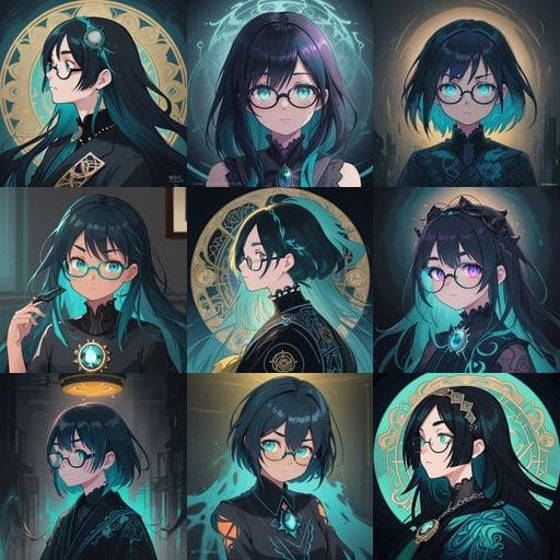 Surreal Gothic Goddess in Teal Attire, Inspired by Greg Rutk...