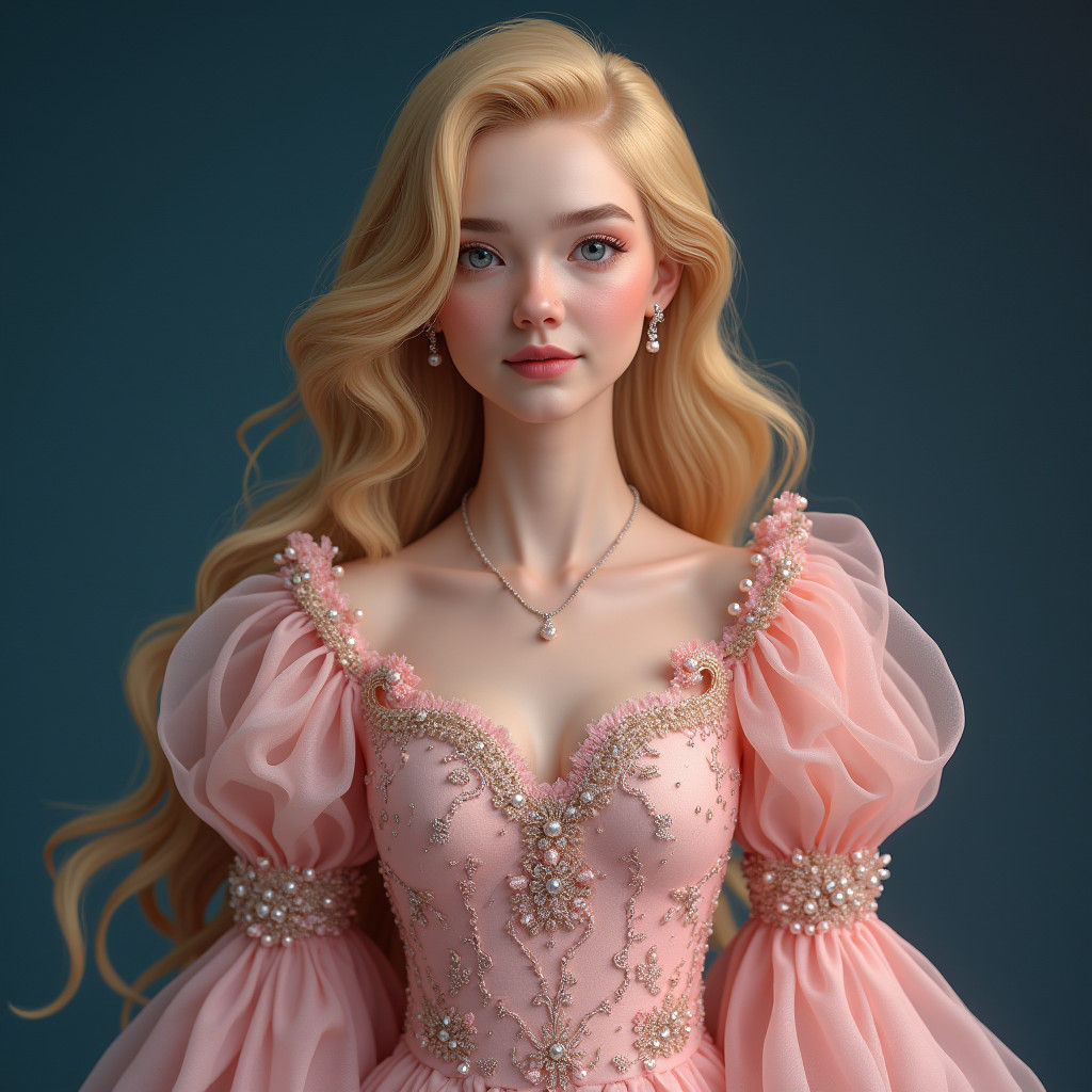Ethereal Elle Fanning in Rose Petal Gown