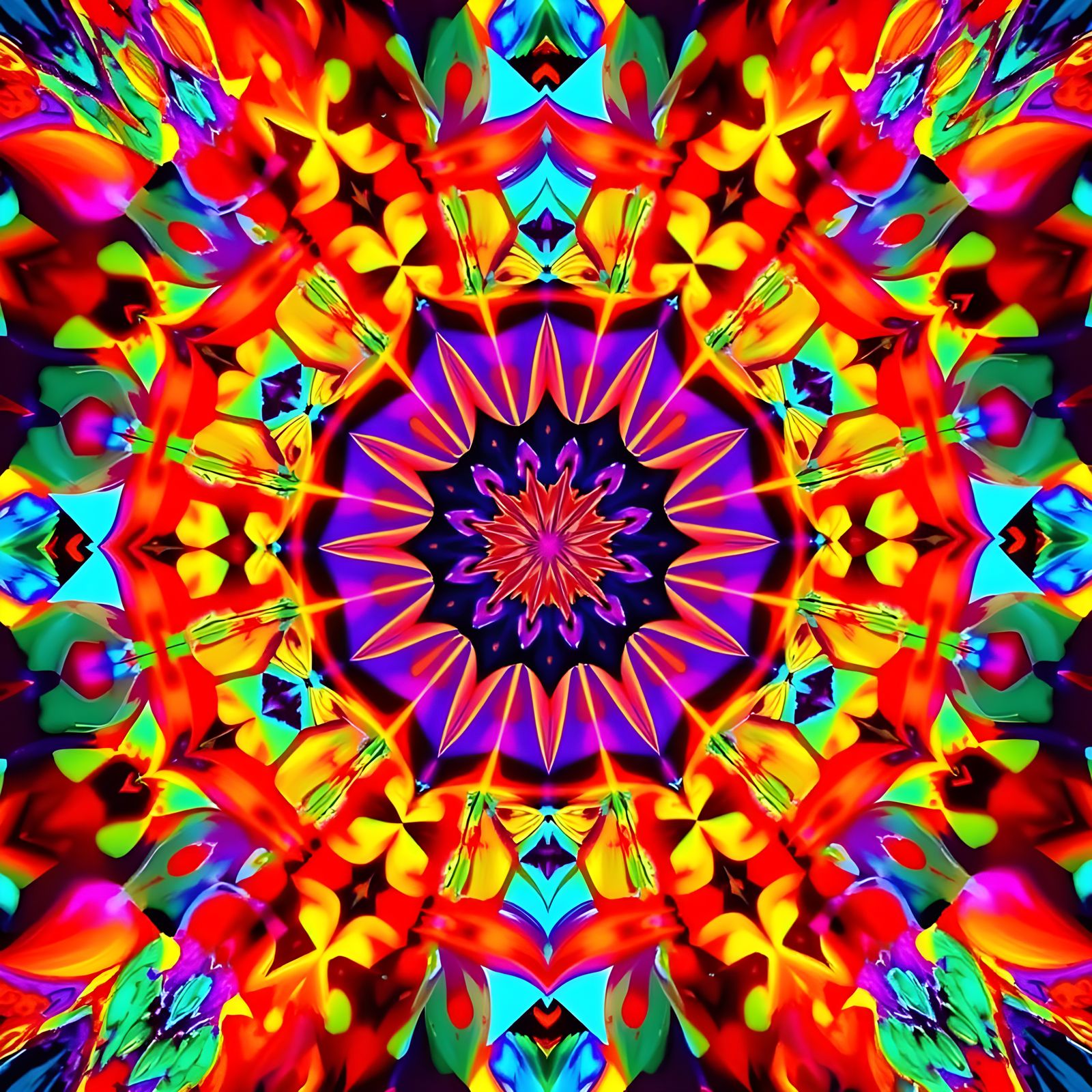 Vibrant Golden Ratio Mandalas in Kaleidoscopic Harmony