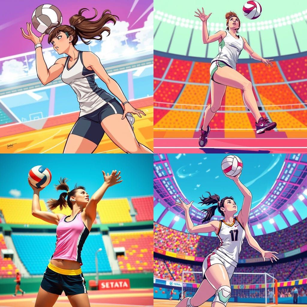 AI Image of a Girl Playing Volleyball