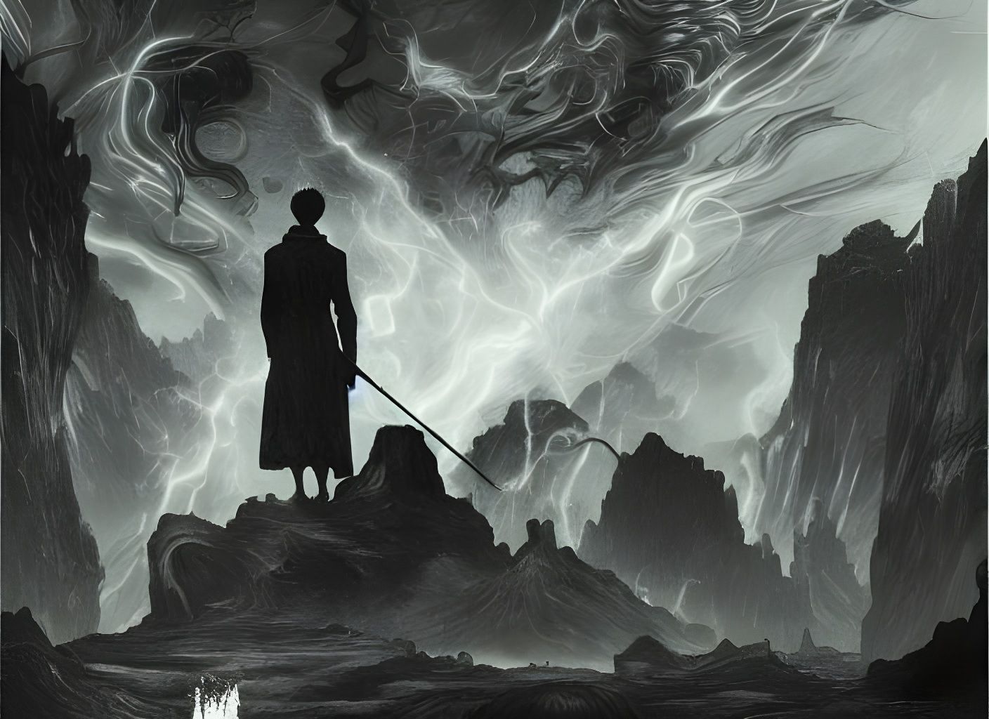 Radiating Evil: Detailed Digital Expressionism