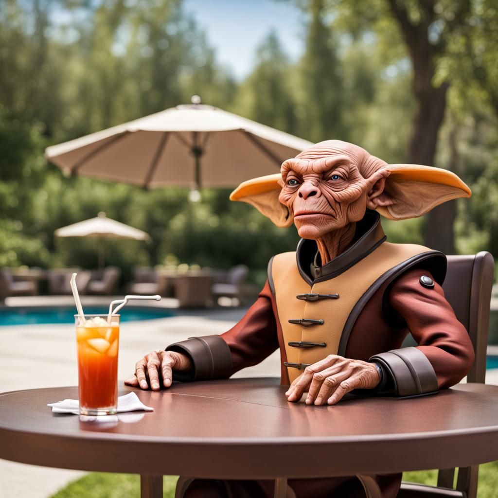 Ferengi Enjoying Drinks in an Idyllic Setting