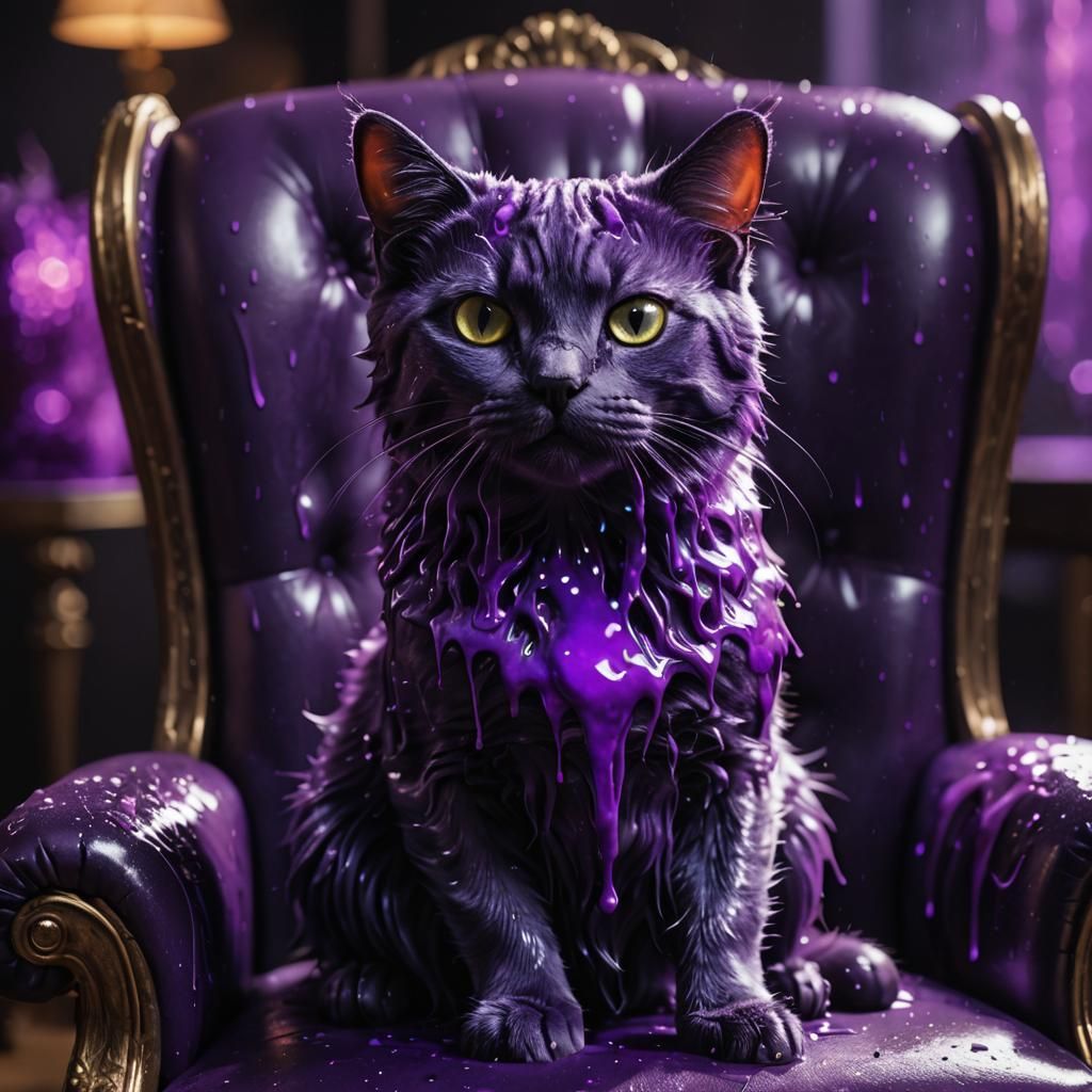 Purple Slime Cat Concept Art in 8k