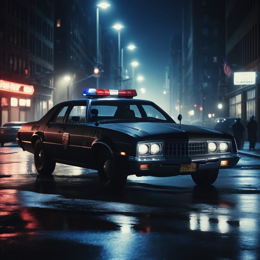 Gotham City Nighttime Drama in Cinematic Style