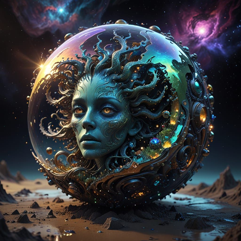 Epic Cosmic Planet Creature in Liminal Space