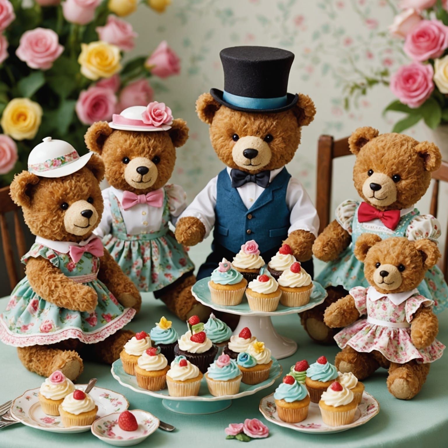 Enchanting Teddy Bear Tea Party in a Sunny Garden
