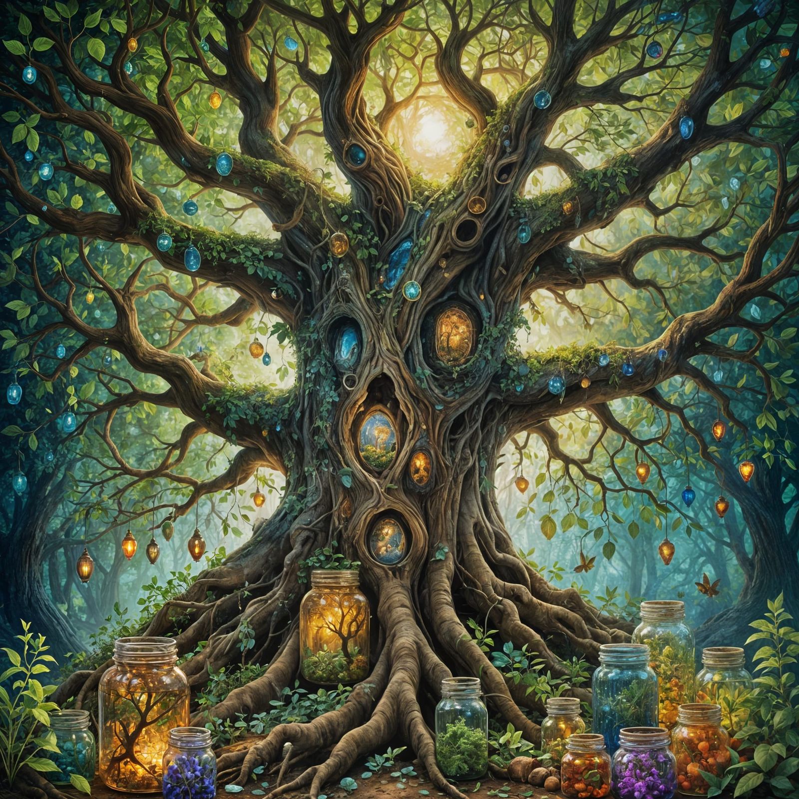 Majestic Mother Nature Tree with Herbal Trunk