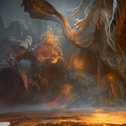 Elf King's Journey Through Dark Caverns