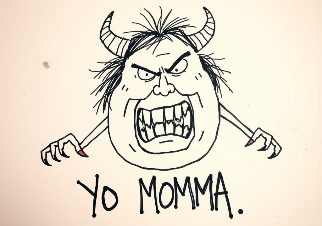 Crude Graffiti Portrait of a Horned Woman