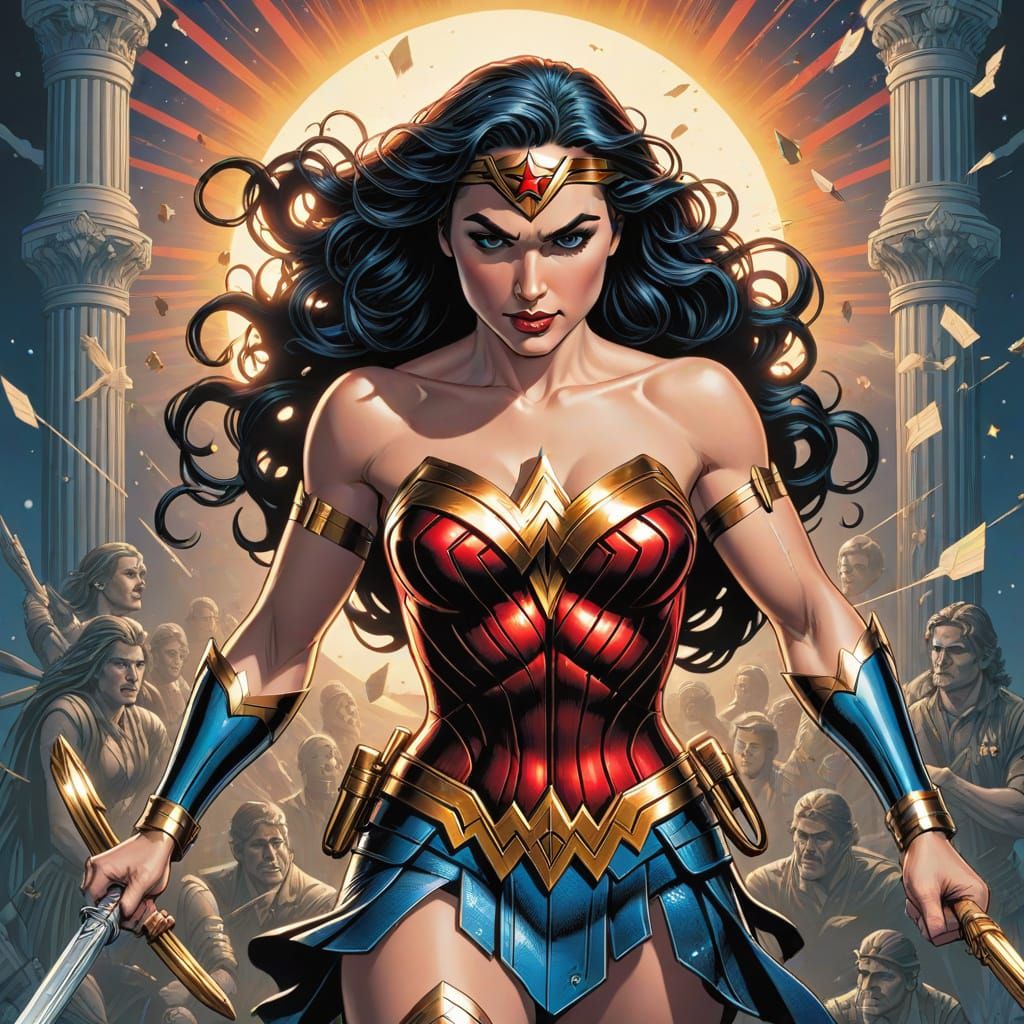 Wonder Woman Comic Book Art Illustration
