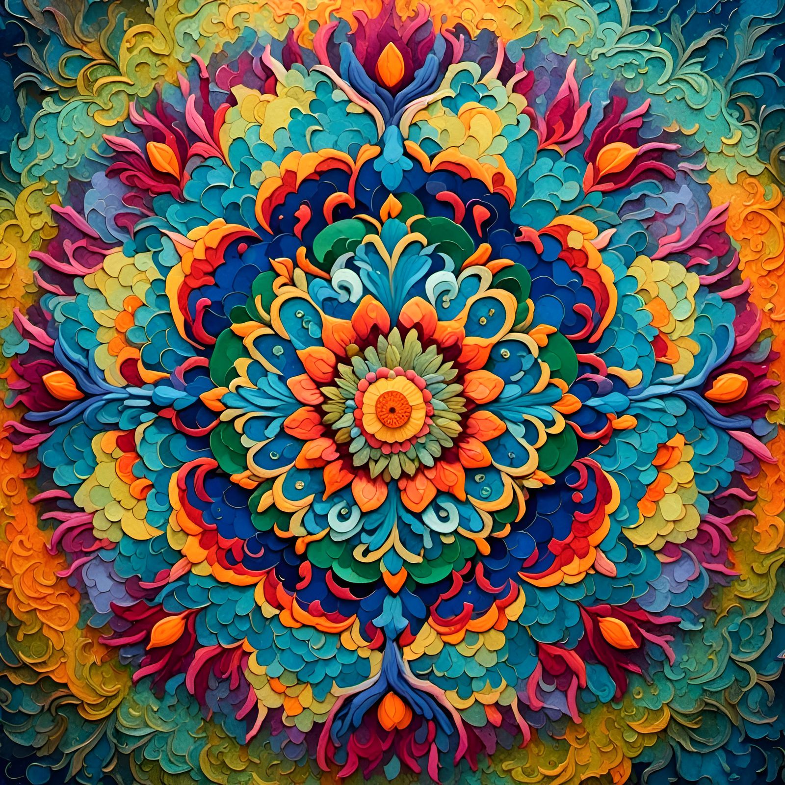 Colorful Geometric Mandala Design