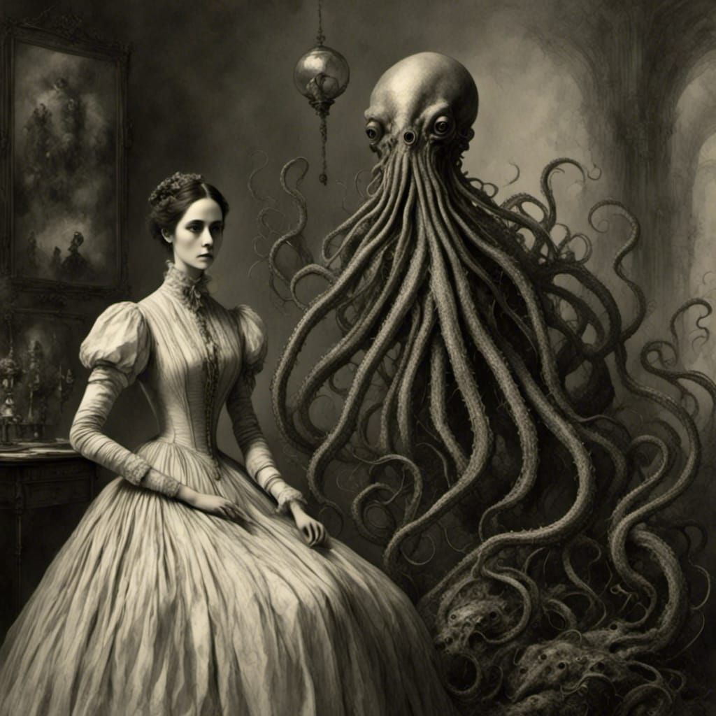 Octopus Torso in 1890s Hospital, Hyperrealistic Style